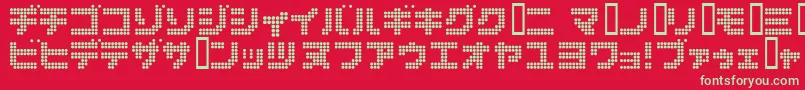 Dot6282kana Font – Green Fonts on Red Background