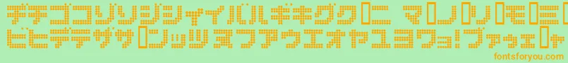 Dot6282kana Font – Orange Fonts on Green Background