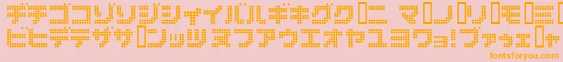 Dot6282kana-fontti – oranssit fontit vaaleanpunaisella taustalla