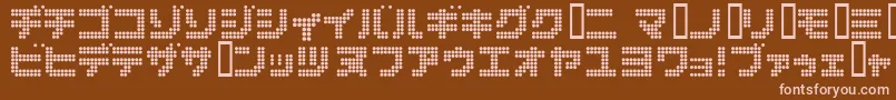 Dot6282kana Font – Pink Fonts on Brown Background