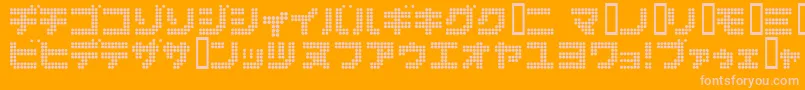 Dot6282kana Font – Pink Fonts on Orange Background