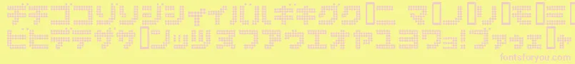 Dot6282kana Font – Pink Fonts on Yellow Background