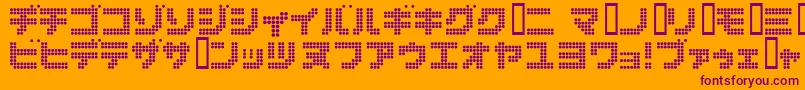 Dot6282kana Font – Purple Fonts on Orange Background