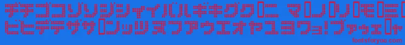 フォントDot6282kana – 赤い文字の青い背景