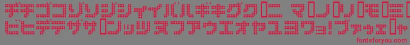 Dot6282kana Font – Red Fonts on Gray Background