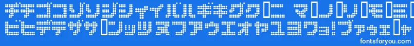 fuente Dot6282kana – Fuentes Blancas Sobre Fondo Azul