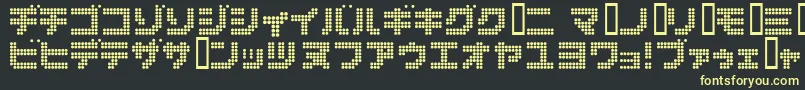 Dot6282kana Font – Yellow Fonts on Black Background
