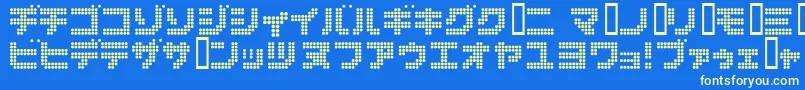 フォントDot6282kana – 黄色の文字、青い背景