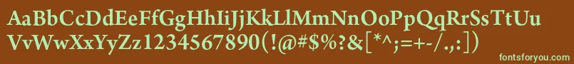 ArnoproSemibold12pt Font – Green Fonts on Brown Background