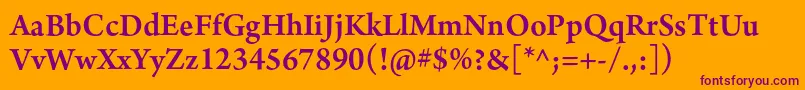 ArnoproSemibold12pt Font – Purple Fonts on Orange Background