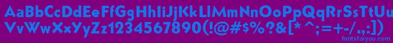 フォントBullyNormal – 紫色の背景に青い文字