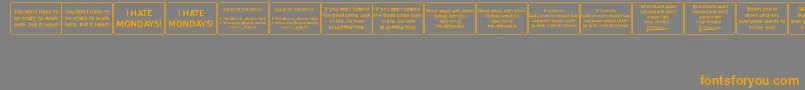フォントOficewit – オレンジの文字は灰色の背景にあります。