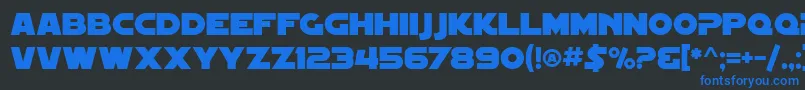 フォントSfDistantGalaxy – 黒い背景に青い文字