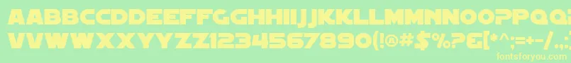 SfDistantGalaxy-fontti – keltaiset fontit vihreällä taustalla