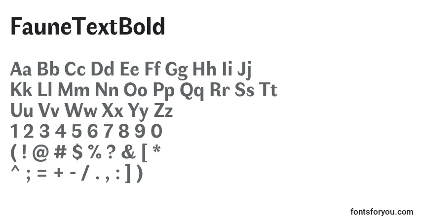 A fonte FauneTextBold – alfabeto, números, caracteres especiais