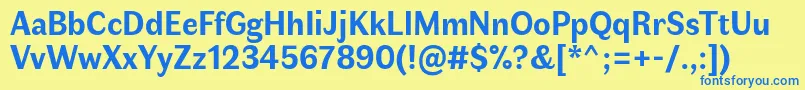 FauneTextBold Font – Blue Fonts on Yellow Background