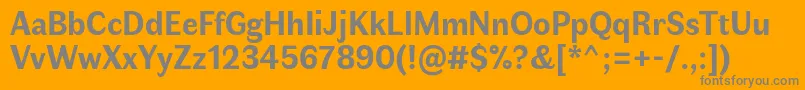 フォントFauneTextBold – オレンジの背景に灰色の文字