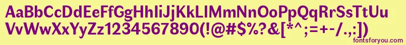 FauneTextBold Font – Purple Fonts on Yellow Background