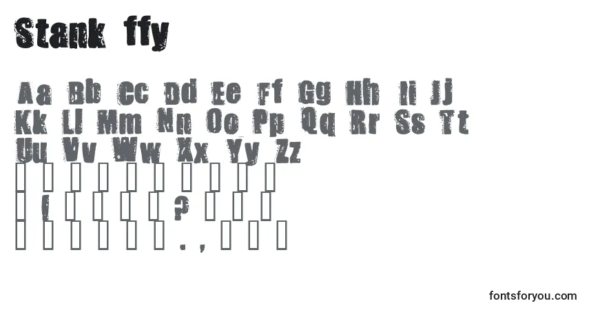 Schriftart Stank ffy – Alphabet, Zahlen, spezielle Symbole