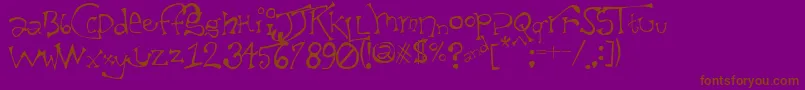 TaxidermistIi-Schriftart – Braune Schriften auf violettem Hintergrund
