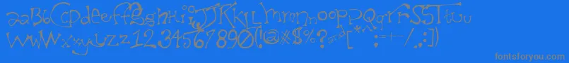 TaxidermistIi-Schriftart – Graue Schriften auf blauem Hintergrund