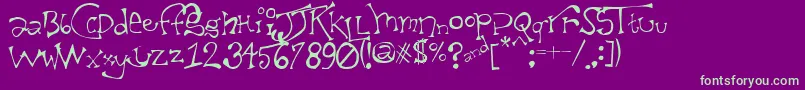 TaxidermistIi Font – Green Fonts on Purple Background