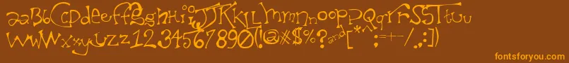 TaxidermistIi Font – Orange Fonts on Brown Background