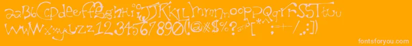 TaxidermistIi-Schriftart – Rosa Schriften auf orangefarbenem Hintergrund