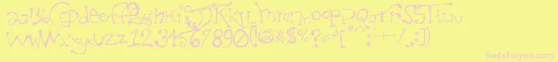 TaxidermistIi-Schriftart – Rosa Schriften auf gelbem Hintergrund