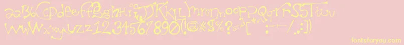 TaxidermistIi Font – Yellow Fonts on Pink Background