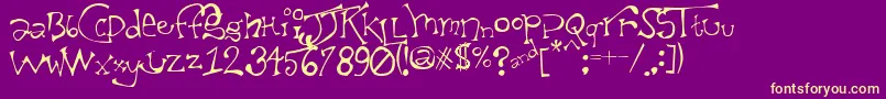 TaxidermistIi Font – Yellow Fonts on Purple Background