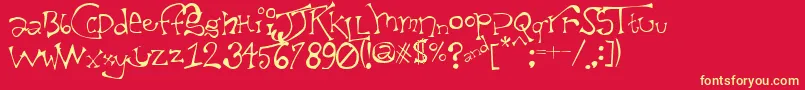 TaxidermistIi Font – Yellow Fonts on Red Background