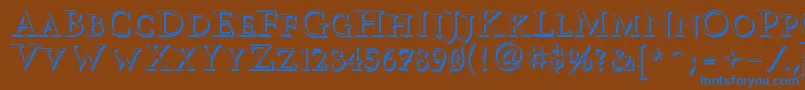 Vtcswitchbladeromanceshadowed Font – Blue Fonts on Brown Background