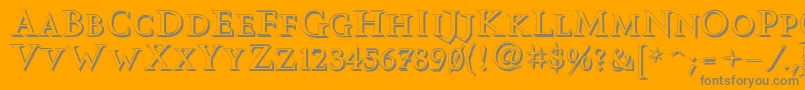 Vtcswitchbladeromanceshadowed-Schriftart – Graue Schriften auf orangefarbenem Hintergrund