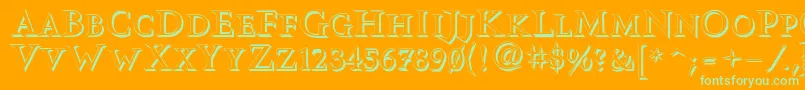 Vtcswitchbladeromanceshadowed Font – Green Fonts on Orange Background