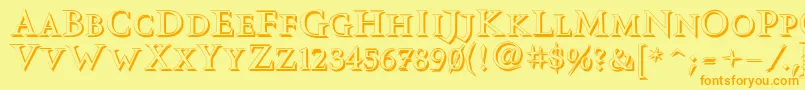 Vtcswitchbladeromanceshadowed Font – Orange Fonts on Yellow Background