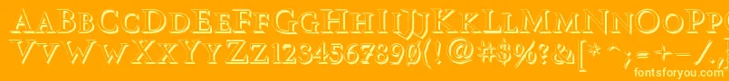 Vtcswitchbladeromanceshadowed Font – Yellow Fonts on Orange Background