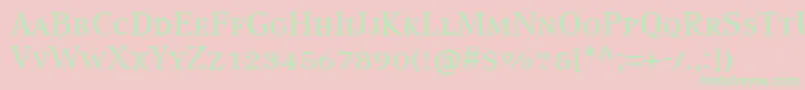 CompatilTextLtComRegularSmallCaps Font – Green Fonts on Pink Background