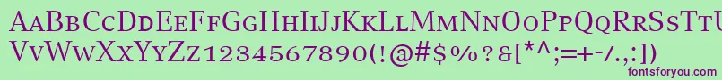 CompatilTextLtComRegularSmallCaps Font – Purple Fonts on Green Background