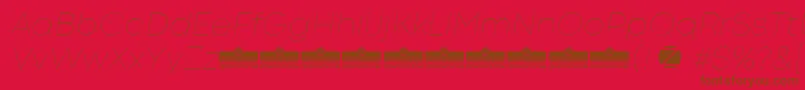 CodecColdThinItalicTrial-Schriftart – Braune Schriften auf rotem Hintergrund