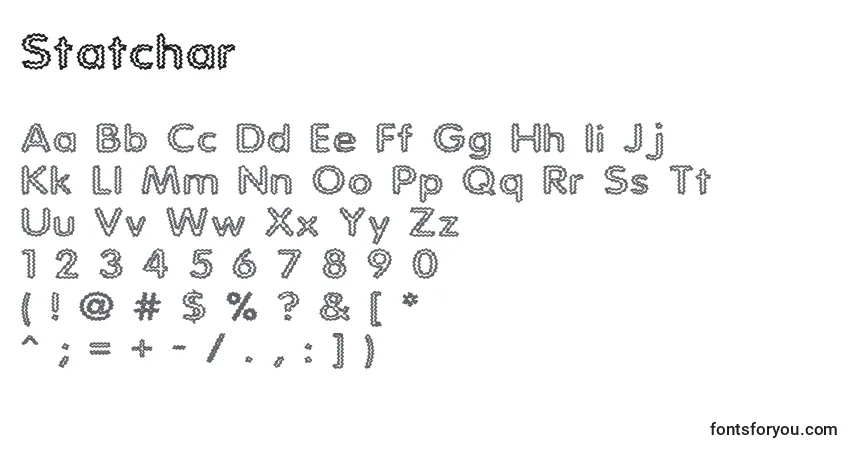 Schriftart Statchar – Alphabet, Zahlen, spezielle Symbole