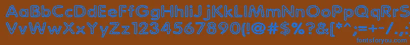 Statchar-Schriftart – Blaue Schriften auf braunem Hintergrund