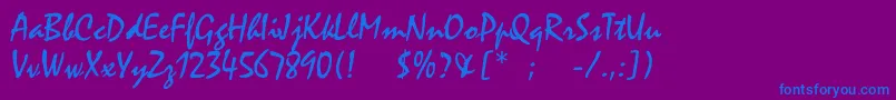 Satrict Font – Blue Fonts on Purple Background