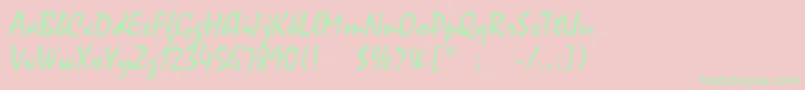 Satrict Font – Green Fonts on Pink Background