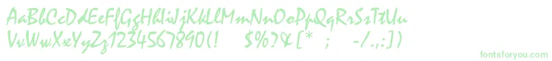 Satrict Font – Green Fonts on White Background