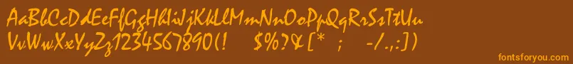 Satrict Font – Orange Fonts on Brown Background