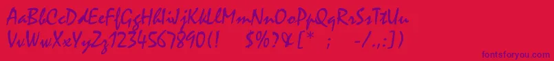 Satrict Font – Purple Fonts on Red Background