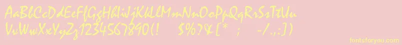 Satrict Font – Yellow Fonts on Pink Background