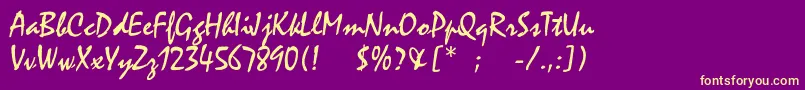 Satrict Font – Yellow Fonts on Purple Background