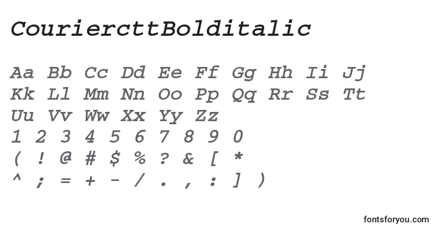 Шрифт CouriercttBolditalic – алфавит, цифры, специальные символы